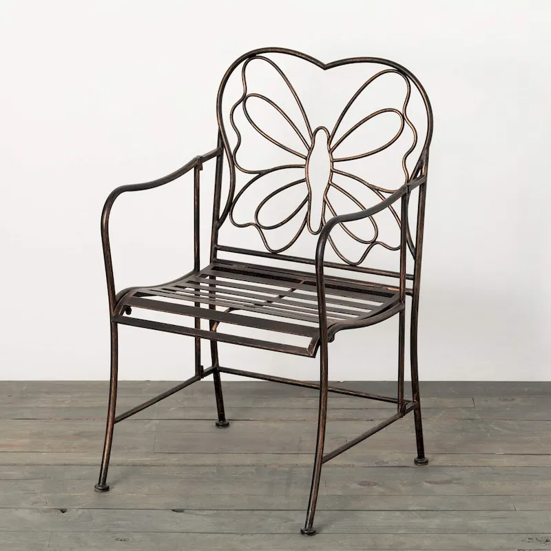 6a39329eab93e457750041bbf7959175073e903149baaa8f20408c901bf8c29c Sullivans 35 Copper Butterfly Garden Chair, Metal(Copper)