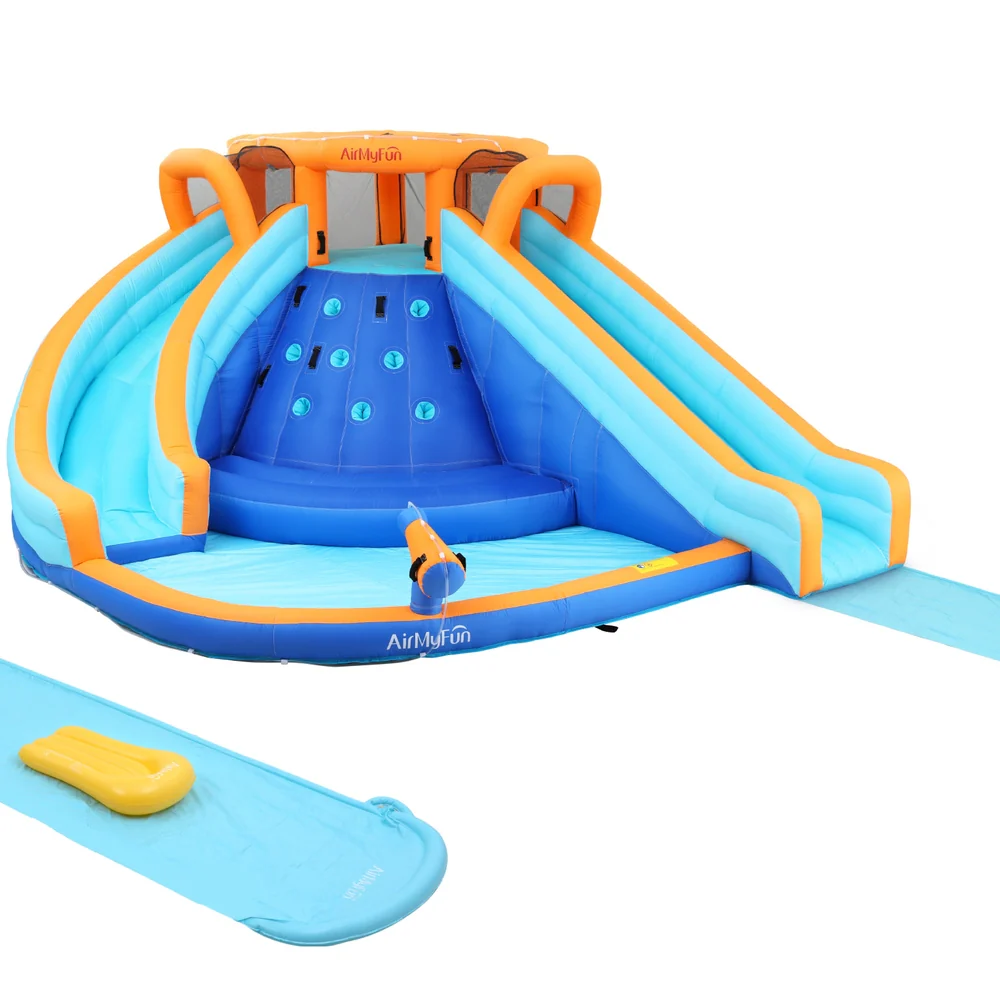 6ac0676d3866eced11ace8a7cfb9ff4fd72efeeaa015e4d188594530649ebf76 AirMyFun Kids Inflatable Pool Water Double Slide Park Jumping Castle 465X390CM