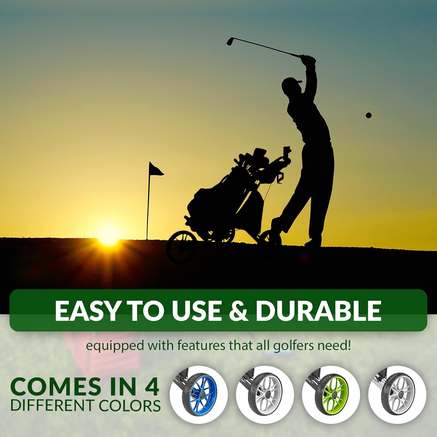 6ad3b611975119e35b8b4deb9dabb660d705e634eb228d40105de454da8e2542 3Wheel Golf Push Cart - Golf Trolley Foldable Collapsible Lightweight Pushcart with Foot Brake - Easy to Open Close(Dark Grey)