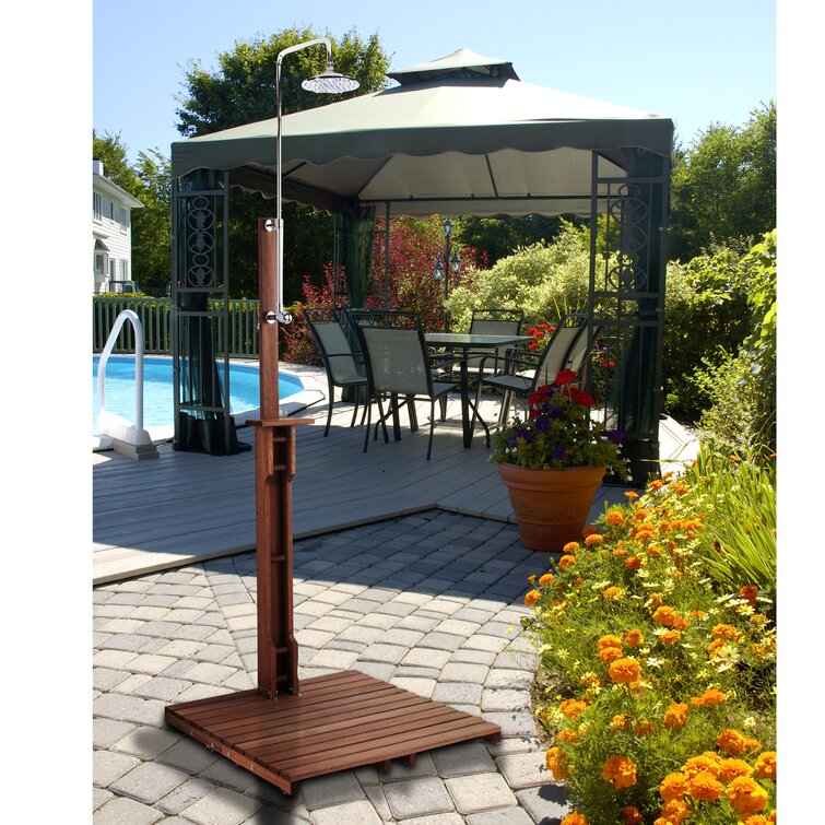 6b1b2ef161cf58977a1bd81689e0b3376bed7ee2993e513729f8c5332c4dd08b 94.5" H Stainless Steel Freestanding Outdoor Shower and Duckboard