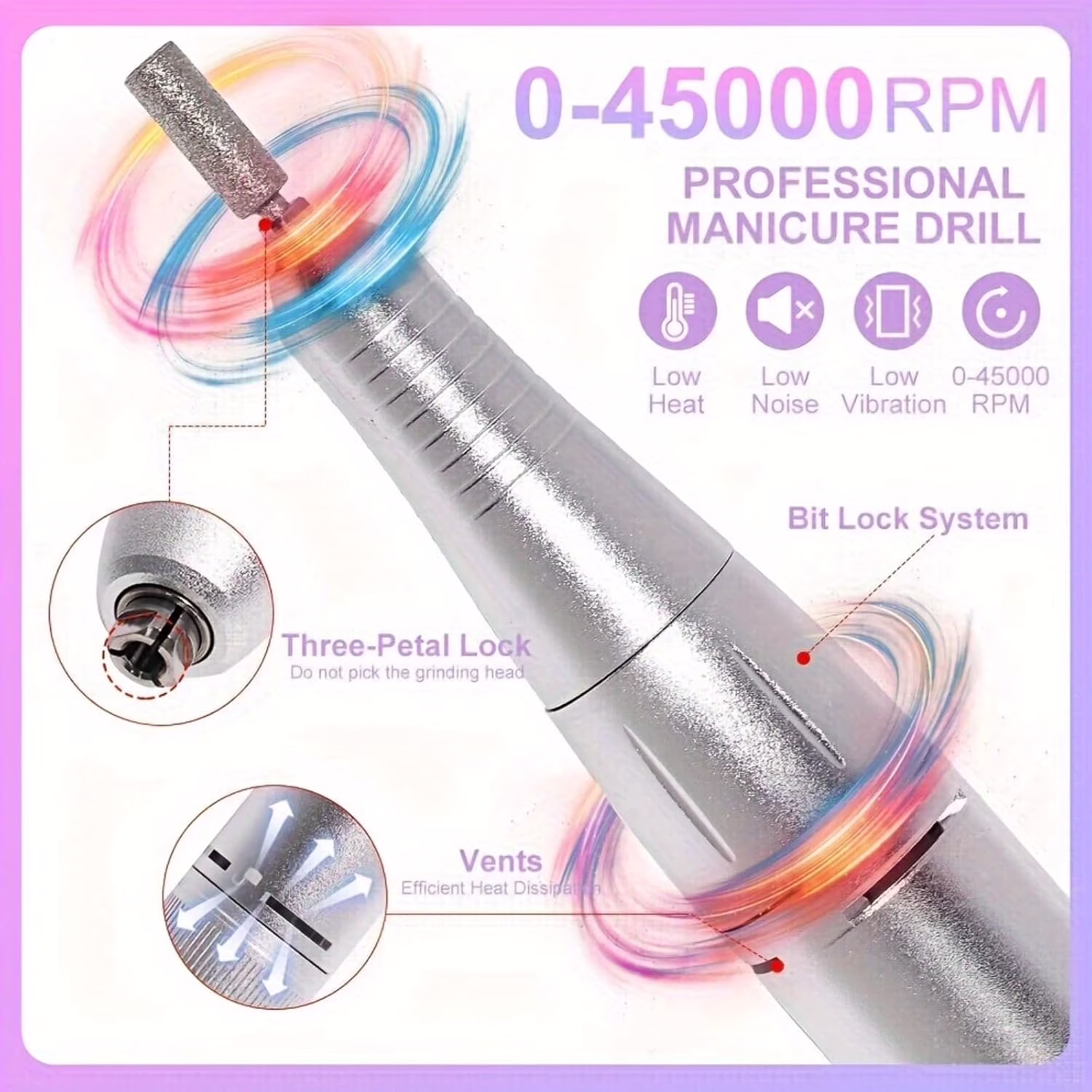 6b74d814f8bc387708a02bae7e8e645c5096dc62096814a38b17a9979a330f45 IDFINE Electric Nail Drill Professional 45000RPM, Rechargeable Nail Drill Kit Portable Electric Nail File for Acrylic Nails Gel Polishing Removing Nail Drill Machine for Manicure Salon Home