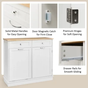 Giantex Kitchen Trash Cabinet, Tilt Out Trash Bin Cabinet with Single Trash Can Holder(White)