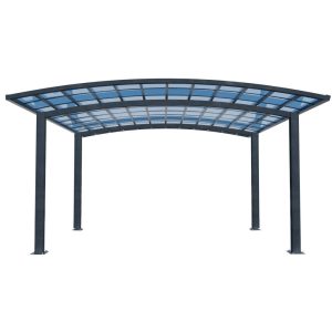 SHADE SHIELD Arched Double Carport 6.0m x 5.5m x 2.98m, Aluminium Alloy Frame, Polycarbonate Roof, Shelter for Car or Outdoor Living(Default Title)