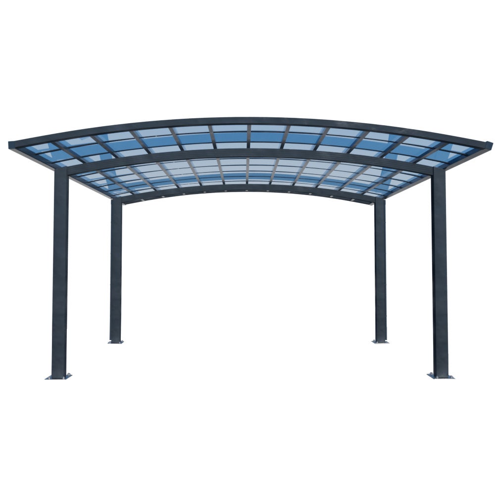 6ca066828e92379c641afa0ad1e33f792c30e34f4b7df09bd5066a4788d74dab SHADE SHIELD Arched Double Carport 6.0m x 5.5m x 2.98m, Aluminium Alloy Frame, Polycarbonate Roof, Shelter for Car or Outdoor Living(Default Title)