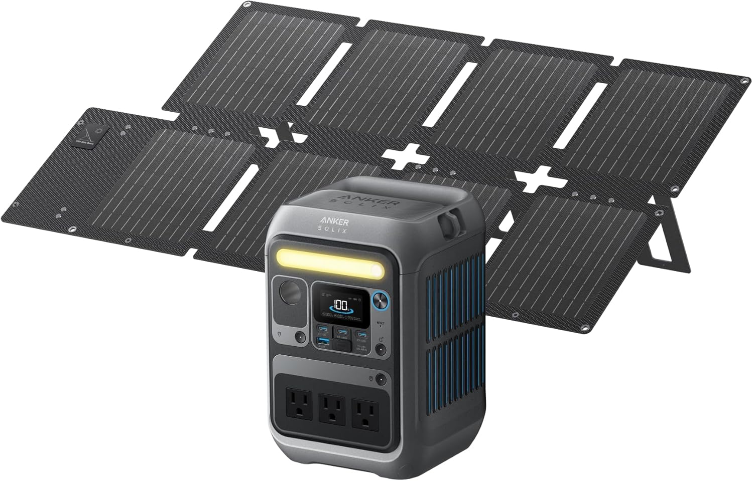 6cdc11c912347740e0bfefdc35cc1d706a7cb200160d6aefe23dbefe72e89e4d Solar Generator SOLIX C300 with 60W Solar Panel, 288Wh Portable Power Station, 300W (600W Surge), LiFePO4 Battery, 140W Two-Way Fast Charging, for Outdoor Camping, Traveling, and Emergencies(Anker SOLIX C300+60W Solar Panel)
