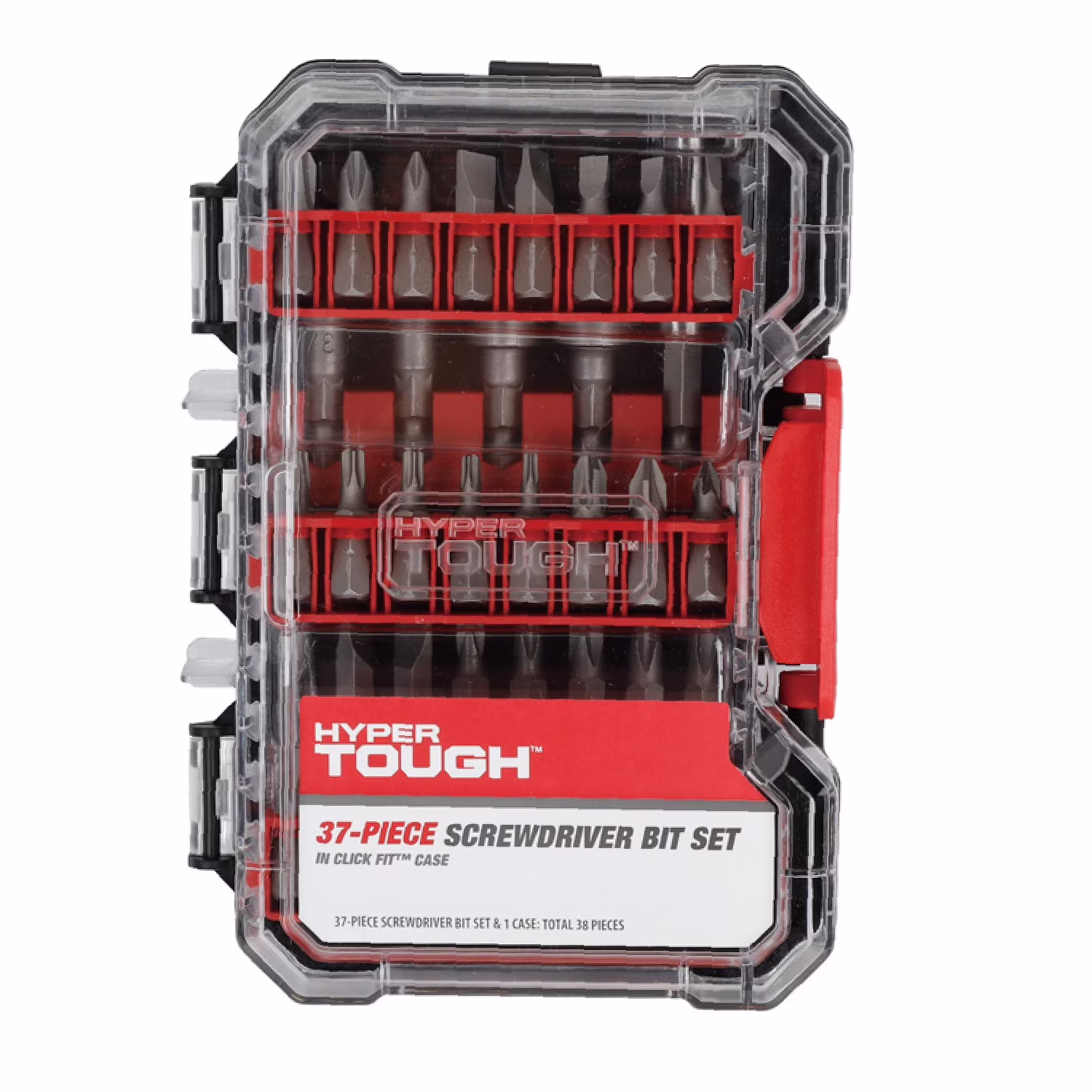 6cf9176b1722c5fc4e1acb41dcddc72302999f14bc34f242b255eb24c0f41f24 Hyper Tough 37-Piece Screwdriver Bit Set in Click Fit Case