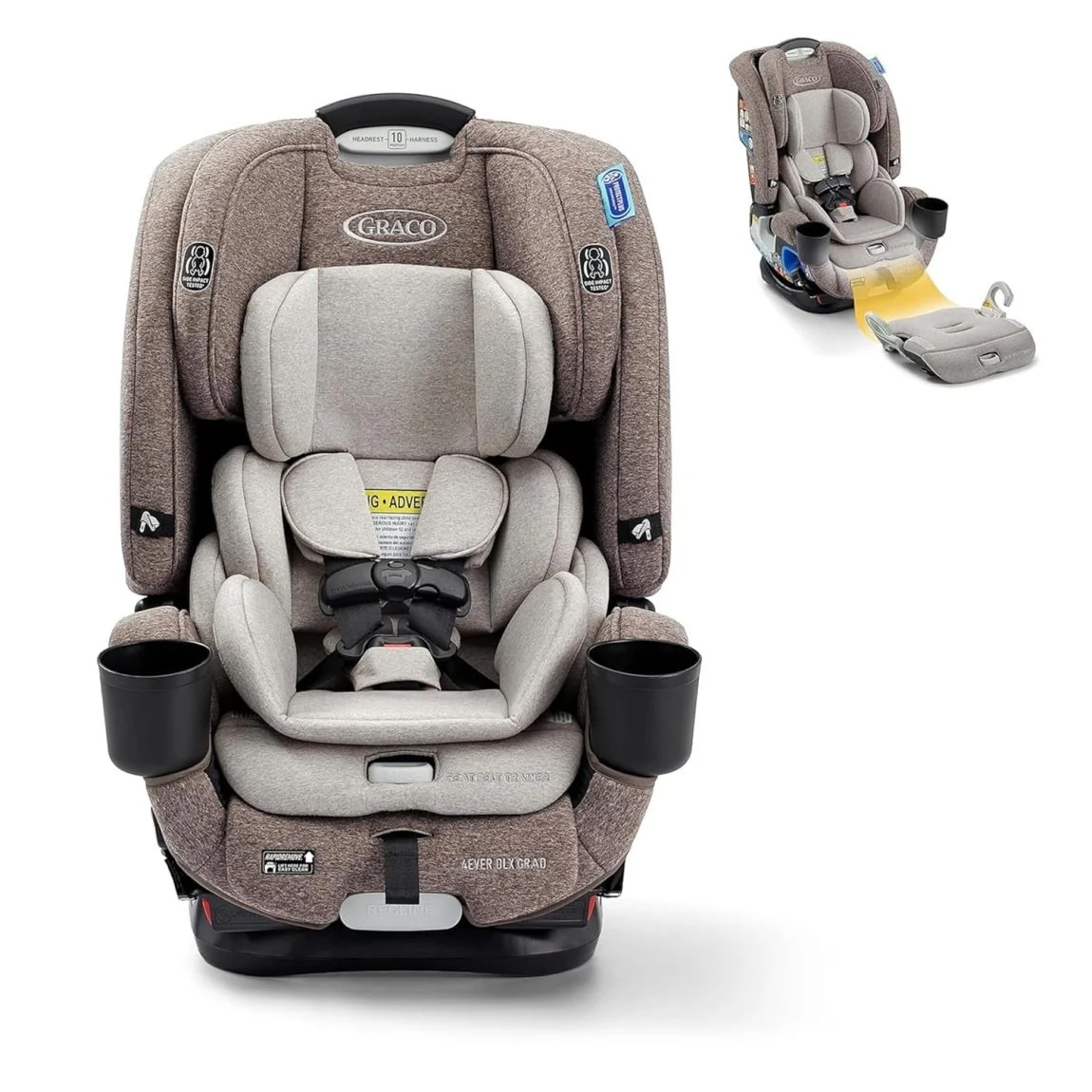 6d39a1136e28c569a90c3834bfc1f73d646a3ffdbe448d1dd3e4cb5c823b7295 4Ever DLX 4-in-1 Child Car Seat, Charlie | Car seat for babies and toddlers, 10 years of use | Rear-facing, forward-facing and booster seat | Safe, comfortable and practical