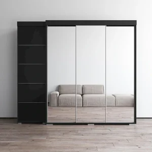 Three-Mirror Wardrobe(White)