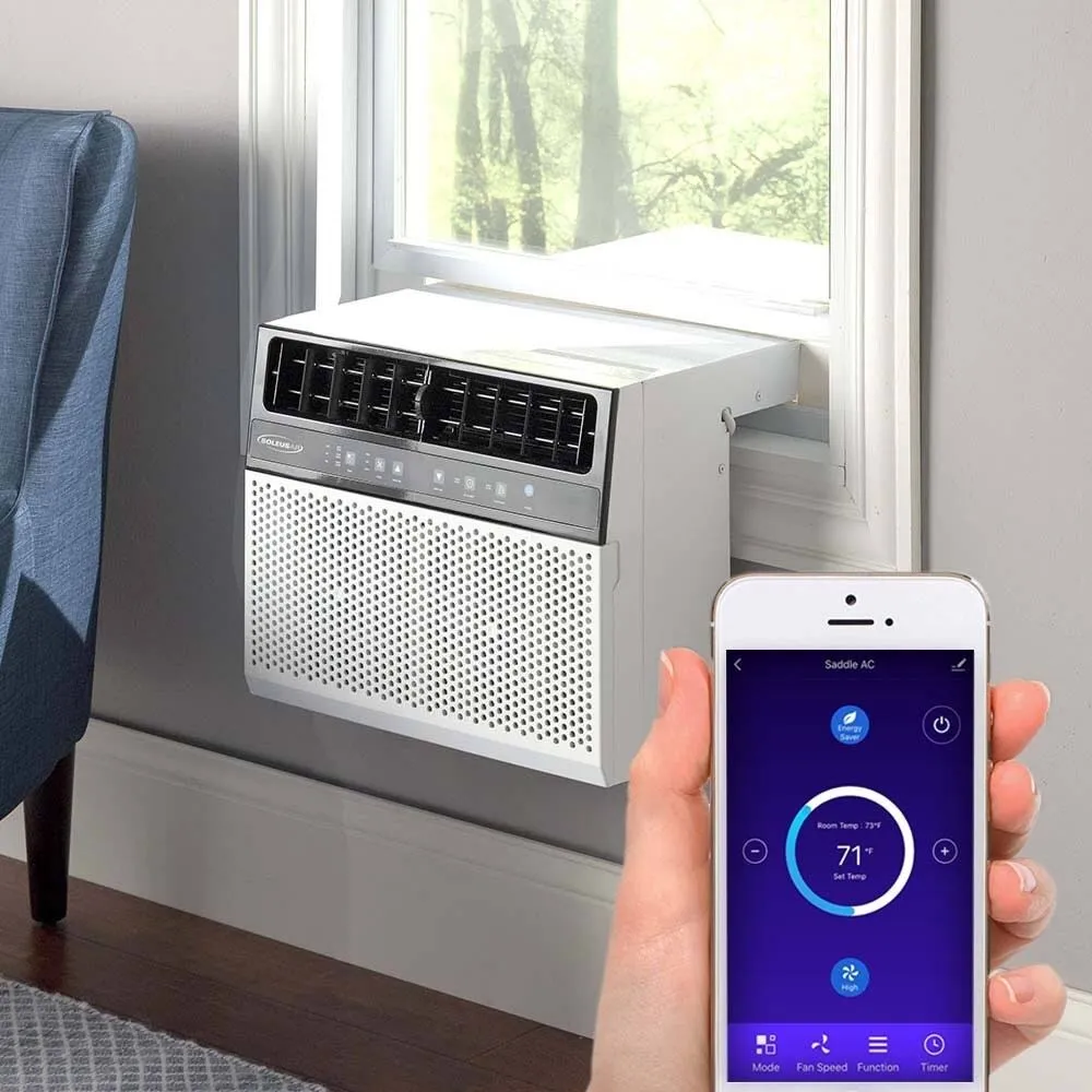 6e07a8df09410d97fb57aa9280d9c84d2bff38f7b5807b6c673ce2b92ec5b569 Soleus Air 8,000 BTU Hybrid (saddle) Window Air Conditioner with WiFi - 8,000 BTU (White)