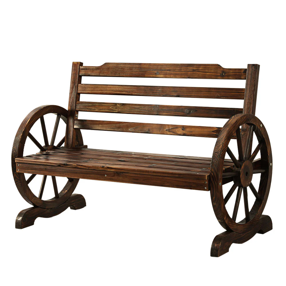 6e3869f613dda431ddb5cd5126a47e87fdedf2fbdf8b28a16704f3770ff01343 Gardeon Outdoor Garden Bench Wooden 2 Seat Wagon Chair Patio Furniture Brown