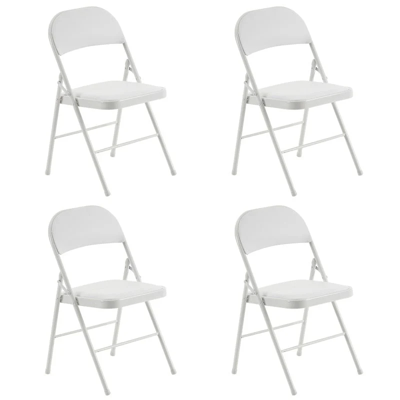 6ebade9b44d71bf9fb446f2d551b00e6072ea844dfc4a8d7ea9e070f5181ffc1 Elegant Foldable Iron PVC Chairs for Convention Exhibition White(4pcs-white)