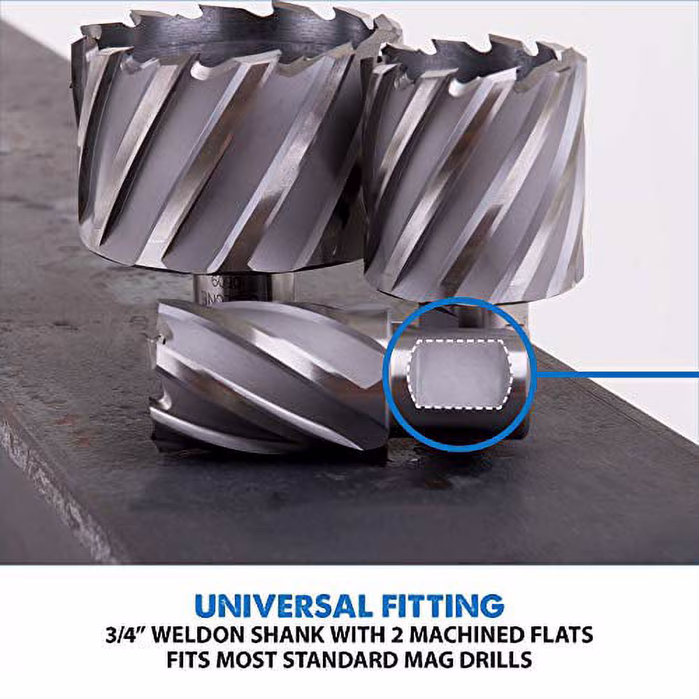 6f1f7503dcf9add9d4b370692b350224e2b6269c9df0dce5a678ee76d5d3a290 Evolution CC112 1-1/8-Inch Diameter x 1-Inch Depth of Cut Cyclone High Speed Steel Annular Cutter