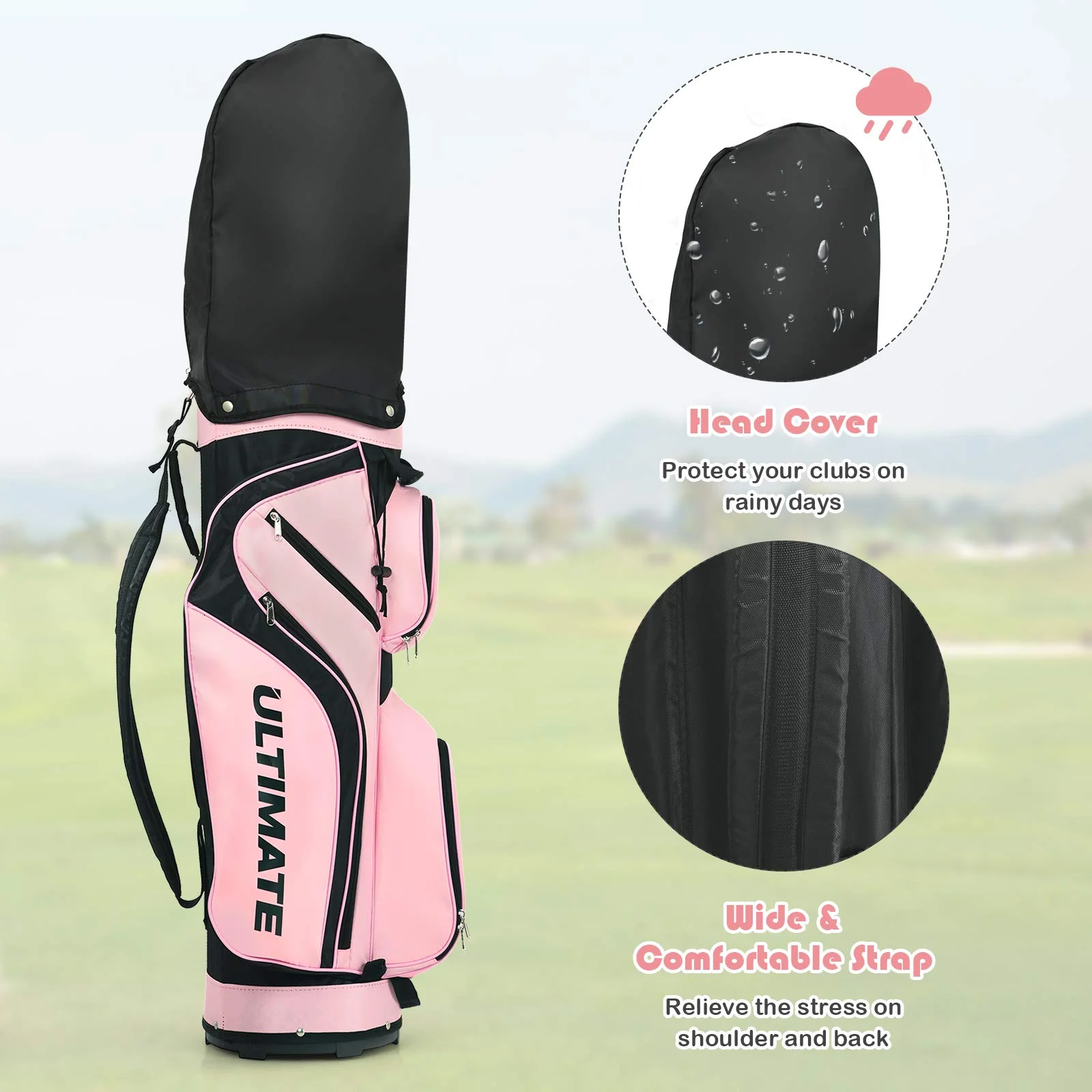 70ad4b8e134d7e8313dda7fd8f40a8b819edce60f8a3540caeadf53b9ae1bfbf Complete Golf Clubs Package Set 10 Pieces, Includes 460cc Alloy Driver(Pink)
