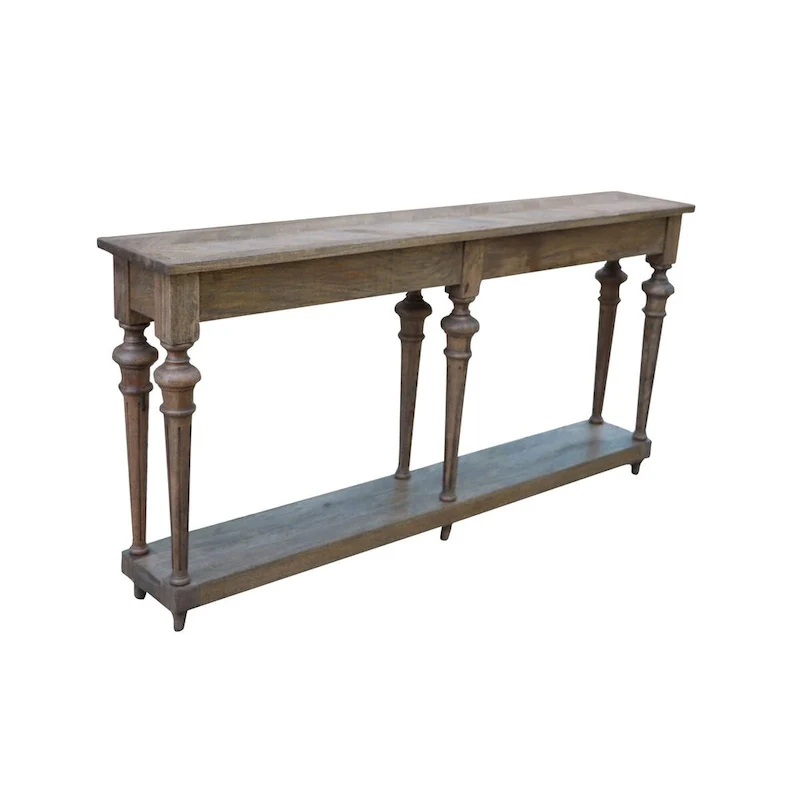 70fa9406d30f15f3701da6bc7eb497d397c1482247e875f399c1f0ba23a1bd3a Arin 72-inch Traditional Turned Leg Console Table, Mango Hardwood(WOOD/Black Wash)