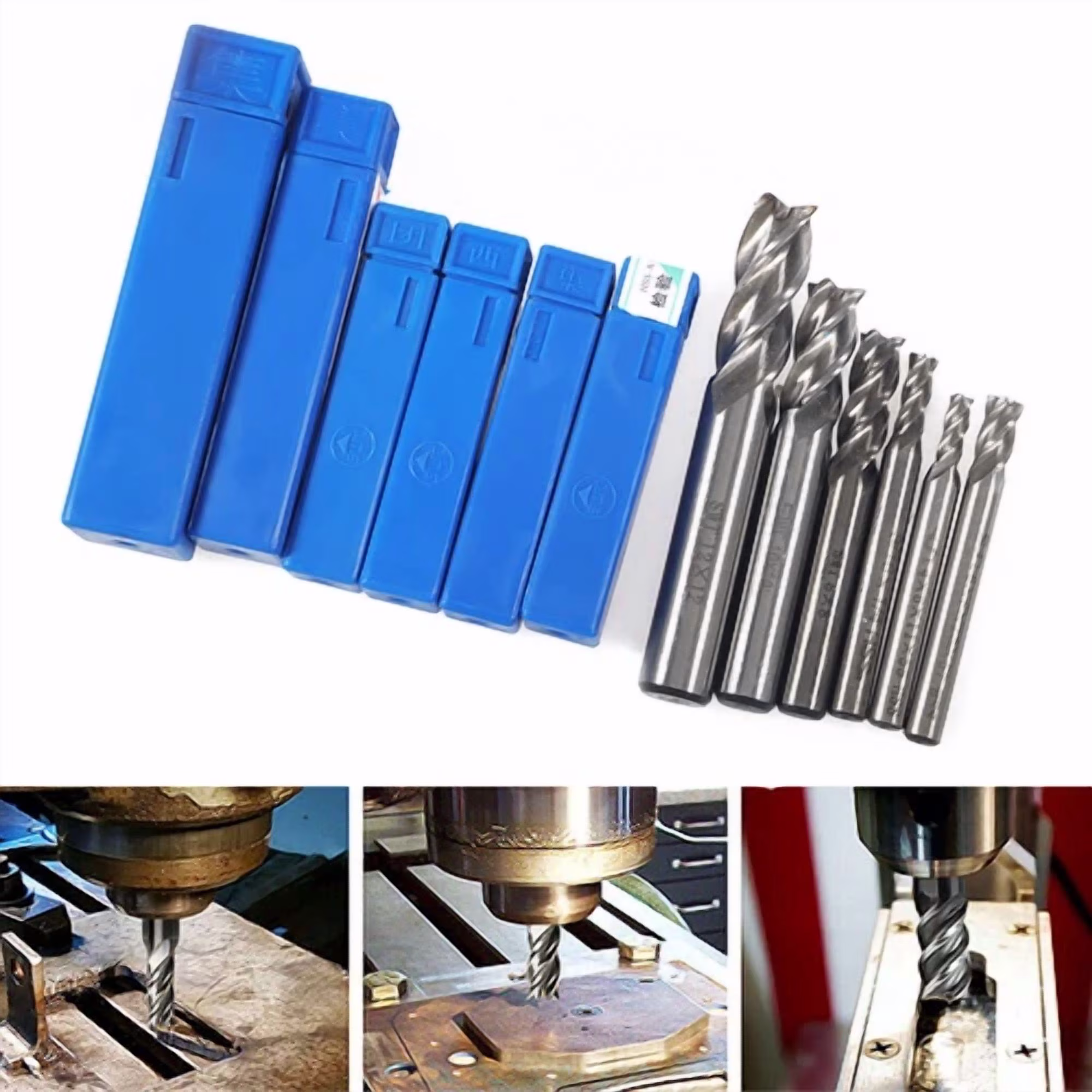 KNACK - 6 Hss Steel End Mill Cutter Shank Drill Bit 1/6" 1/4" 1/3" 2/5"1/2"1/135"