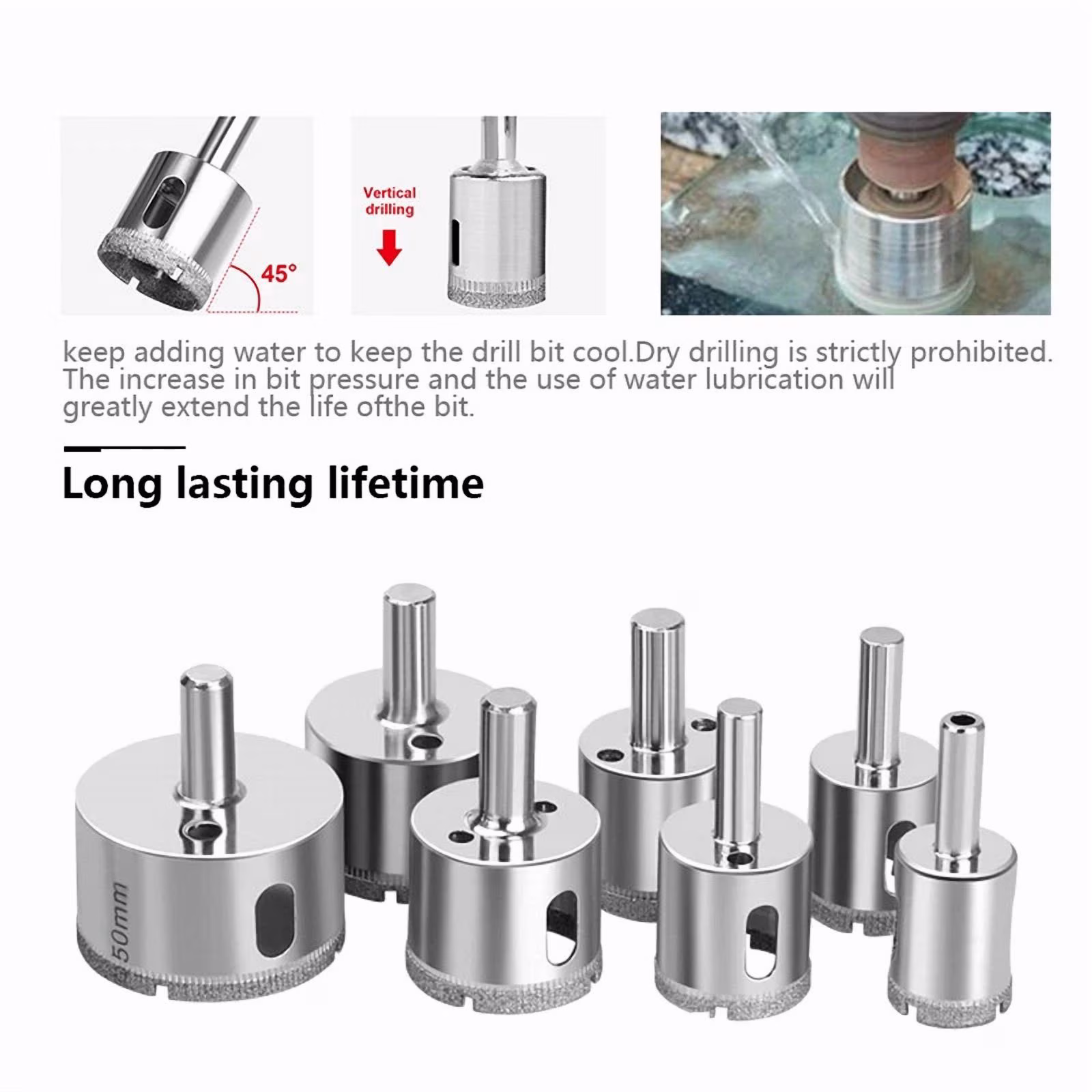 10Pcs Diamond Hole Saw Drill Bit Set 6-30Mm Maker Cutter Glass Ceramic Tile