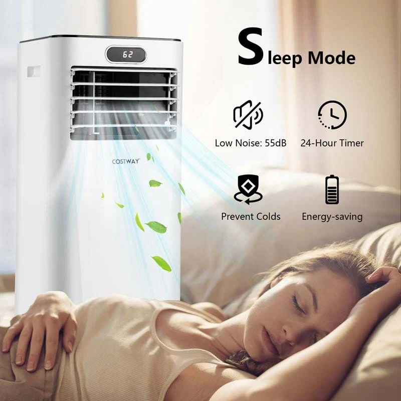 72ac590eee9b6dbd5297f18b97876da4da51bd1ecb12db5ec7319e9d37eaf478 10000 BTU 3-in-1 Portable Air Conditioner Air Cooler Fan Dehumidifier with Remote Control, 24H Timer, Child Lock(White)