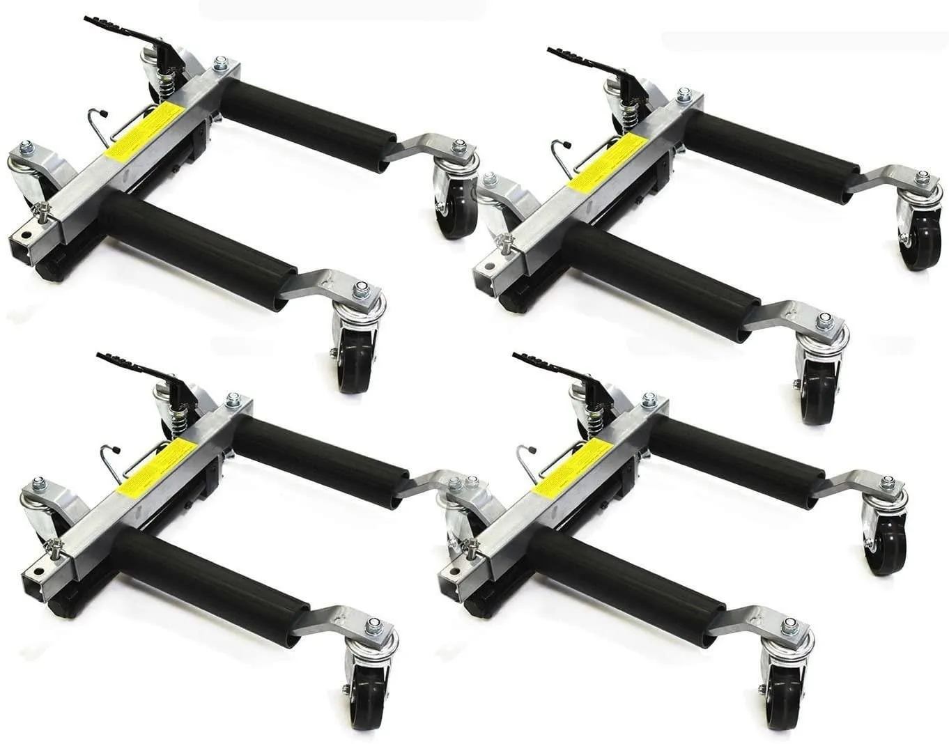 72fb02683135e7ac28b85e750409e10f742893aad867422d0bbf95c2dff10454 2025 Stark Set of (4) Wheel Dolly Car Skates Vehicle Positioning Hydraulic Tire Jack Truck Rv Trailer Pick Up Dolly Ratcheting Foot Pedal, 1500LBS