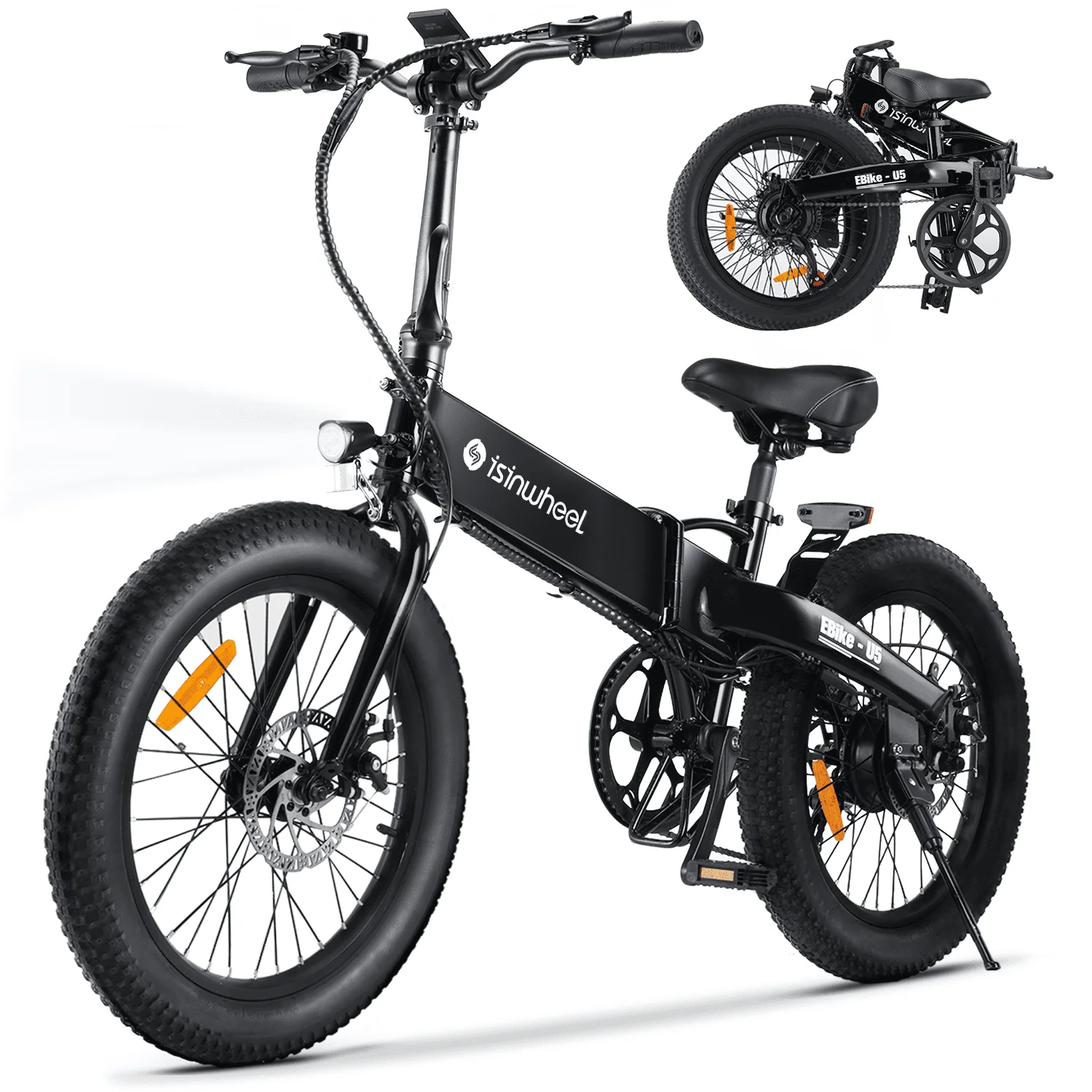 749571993387f22f9b1d17cd8b7a6e00fcf66316098e6d78332114233b536715 isinwheel U5-W Electric Bike Adult 500W 20MPH Max Range 45+ Mile E Bike 20" Folding Bikes 48V Removable Battery Electric Bicycle(Black/ONESIZE)