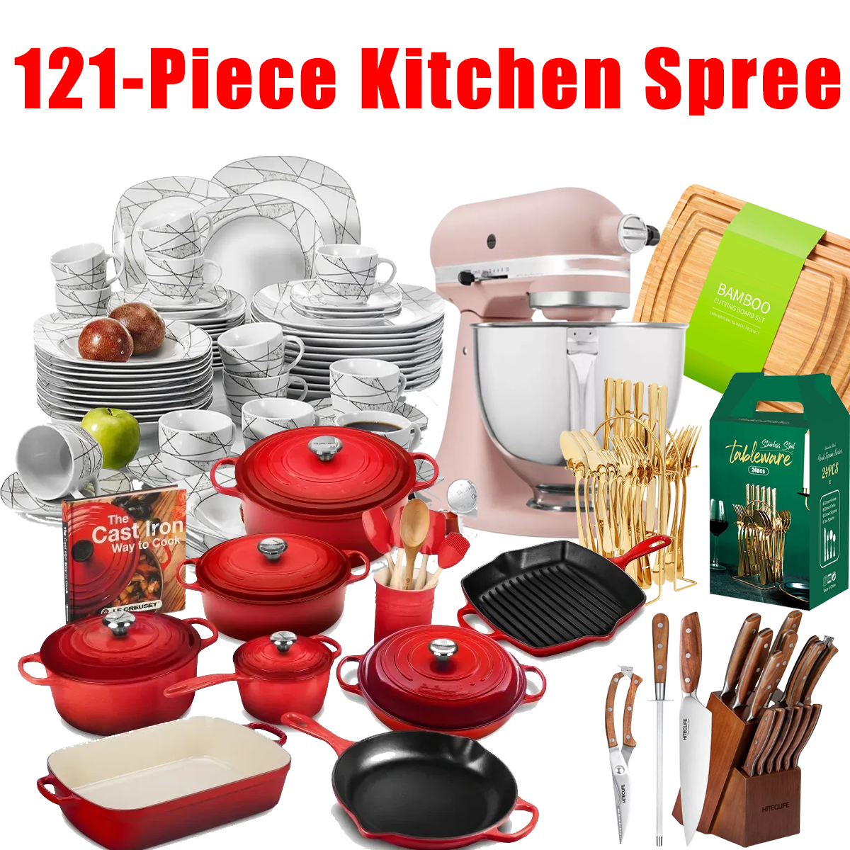 75a506d176338722c4077b409e192866fe4a38ffef73d0d58cdfb38ec0b1c439 Limited-time Promotion 121-piece Kitchen Spree Meeting All The Needs Of The Kitchen(Default Title)
