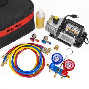 XtremepowerUS 3CFM 1/4 HP Vacuum Pump(Manifold Gauge + 3Cfm 1/4Hp Vacuum Pump)