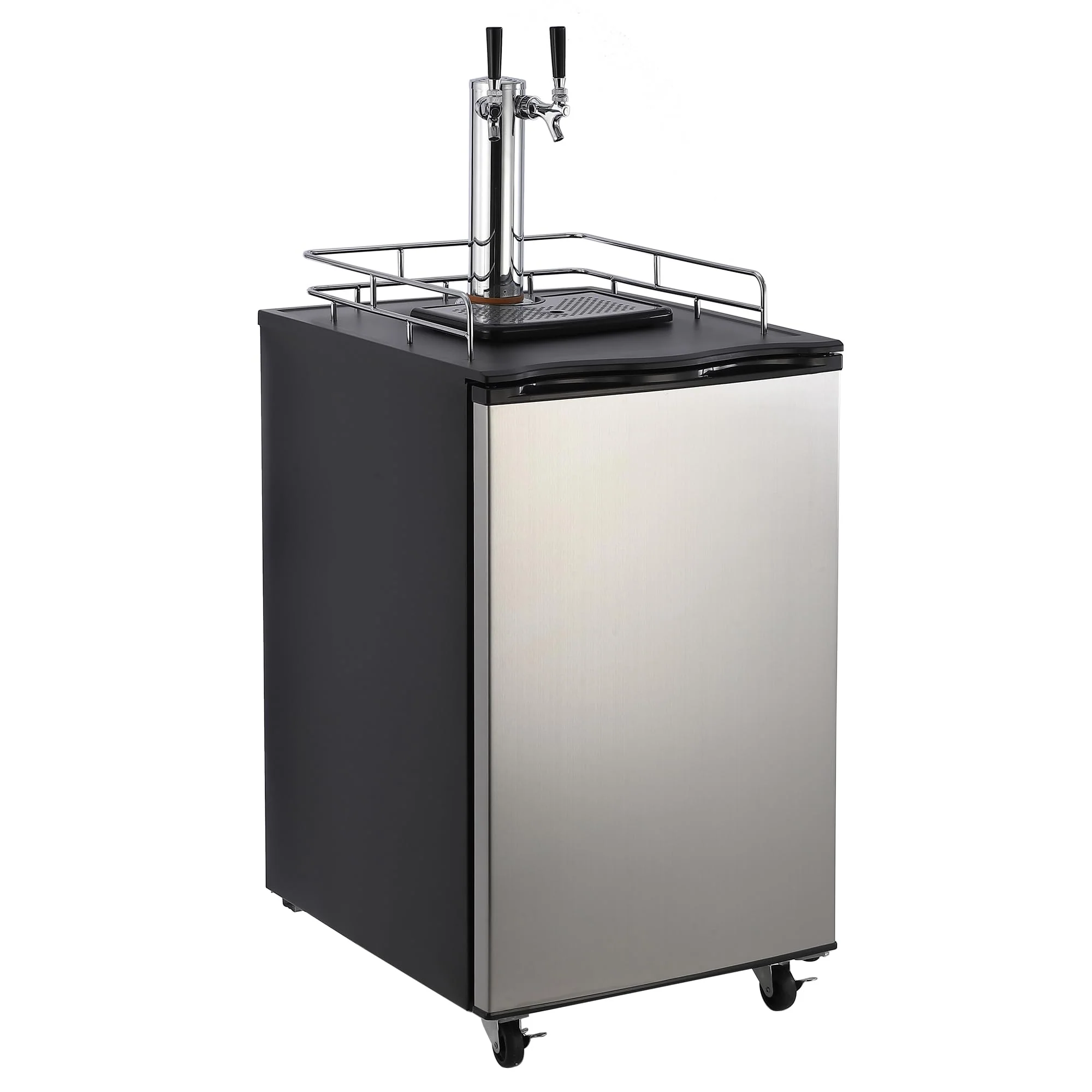 76bd6c4573a3898b084c3549c47175809e1bf4d2e984ecf6580ed11d265ad7de Beer Kegerator, Dual Tap Draft Beer Dispenser, Full Size Stainless Steel Keg Refrigerator With Drip Tray, CO2 Cylinder, 32¡ãF- 50¡ãF Temperature Control, 170L(170L)