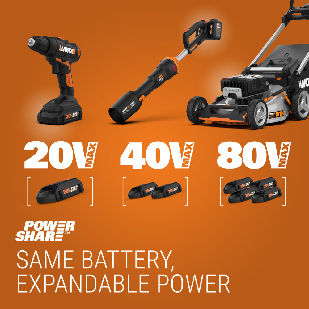 76e4db3921f1df6429bf357fbc8e100b8e38a006a01b9c65aad221e6b3c7f2b7 Worx 40V Cordless Lawn Mower 14¡ä¡ä with Intellicut, Mulching, 2x20V 4.0Ah Batteries and Charger Included(Default Title)