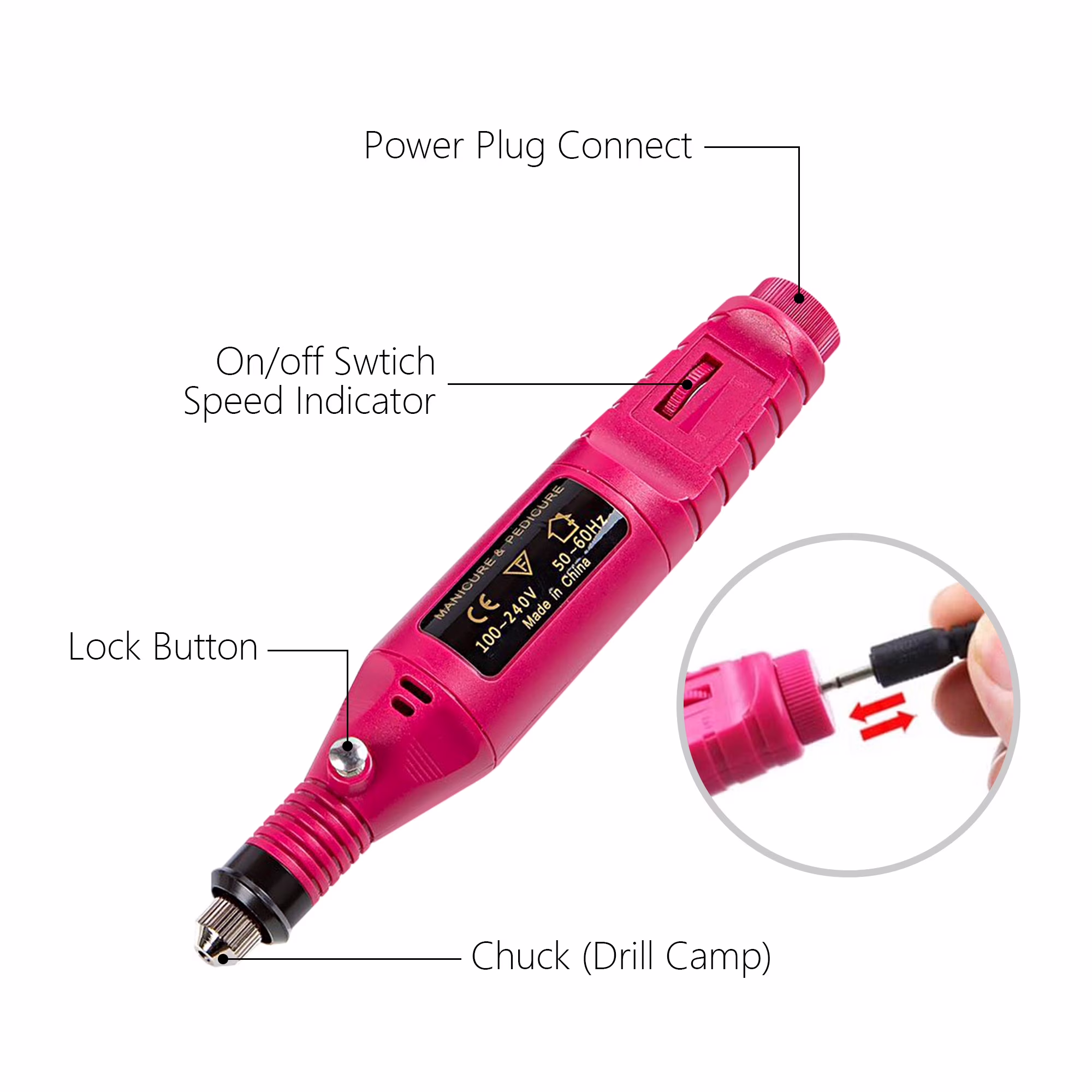 76ee2b6633053b80a012bbdb4e70aea319dc3c7f5364ab4f557bbf85a70353b5 Pinkiou Electric Nail Drill Machine Nail Drill Kit 20000 RPM Portable Nail Drill for Acrylic Nails, 6 Acrylic Gel Remover Nail Tools, Nail Polishing Machine Pedicure Set