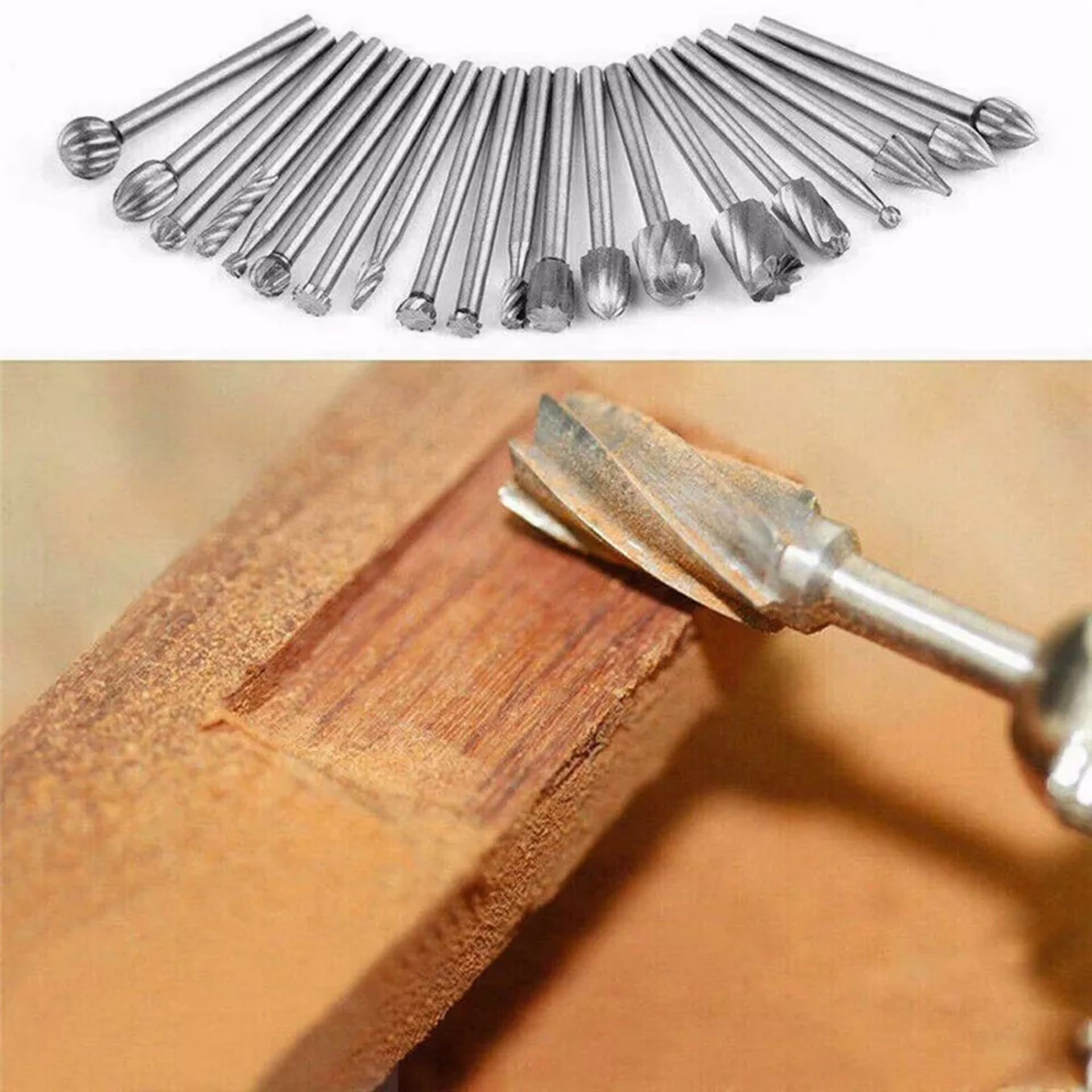 20Pc Diamond Burr Bits Drill Set Rotary Multi Tool Accessories Kit For Dremel Us