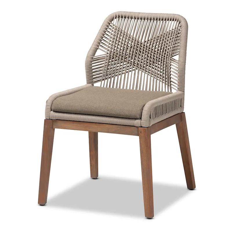 783ec62326fa543dceee74e5e285957c159c2faab19f86a38145ba32a409cabc Modern Transitional-Style Rope-Woven Mahogany Dining Chair ¡ª Gray(Grey, Walnut Brown)