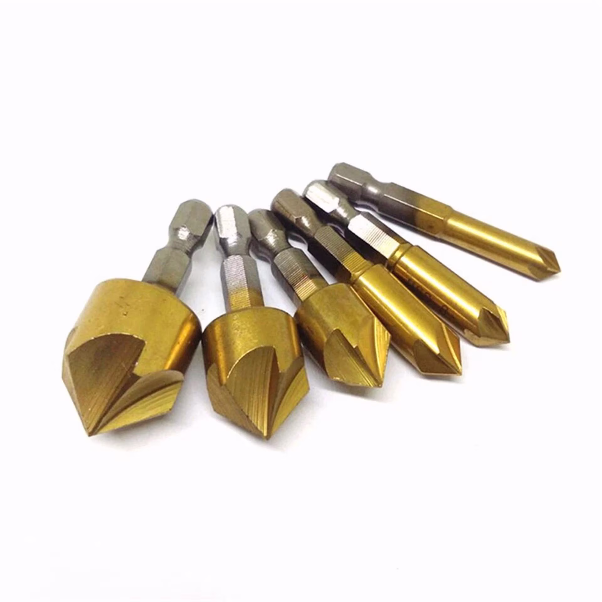 785513b0f7b2c1f1043292b952521c1f33a6782a241eda911e1591d48e8525f5 6Pcs Countersink Drill Bit Set 5 Flute 90° Counter Sink Chamfer Cutter 6Mm-19Mm