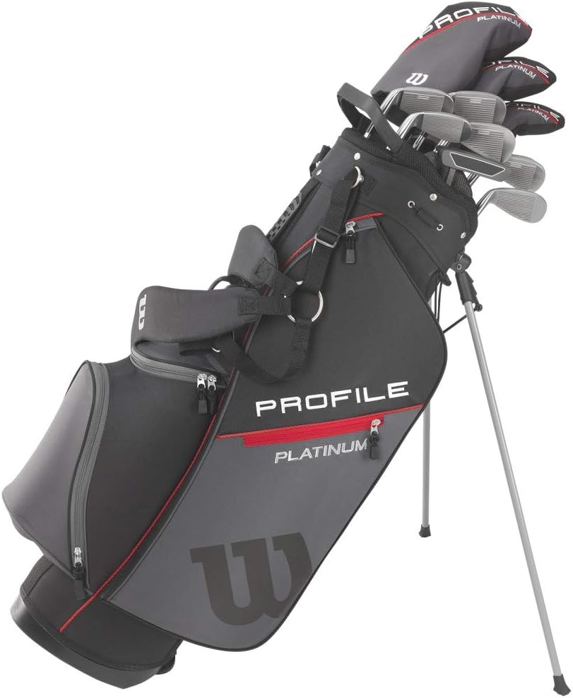 7880e88b4e7c76eceea59d3d0c0bdf9631f0d038c4d57cd5a1ae55b072a9ccc5 WILSON Profile Platinum Club Set, Right Hand, Stand Bag