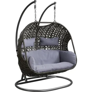2025 Patio wicker swing chair(Brown)