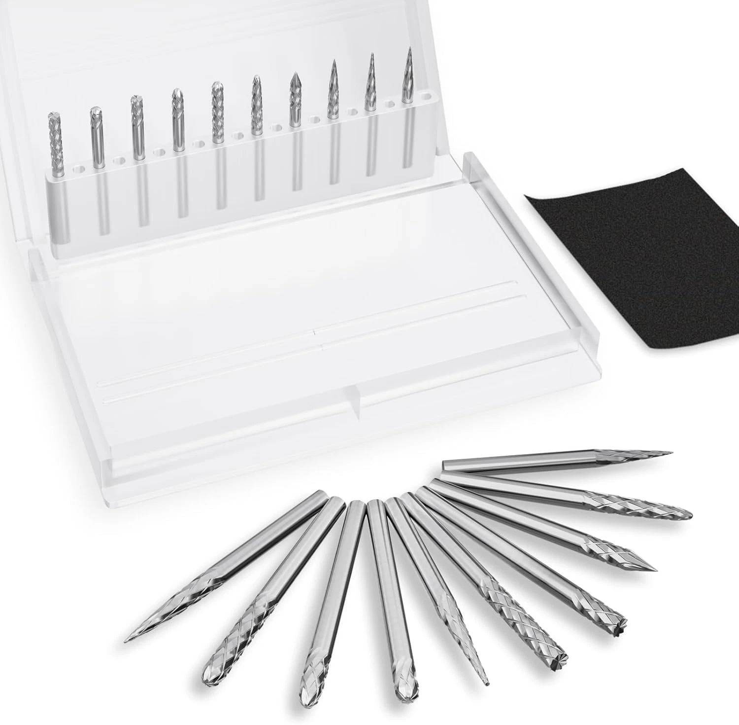 7a4f21dca7586f549bd3ff14f203558461d9156e867c984f8bf9c6357923bd08 KNACK - Carbide Burr Set Die Grinder Bit, 10Pcs 1/8" Shank Double Cut Carbide Rotary Bur