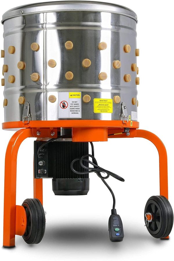 7a6f003b84819b1d9b7eedcd71bdf0c75d9f4dc082b94d980268cf592d8eed20 SuperHandy Electric Chicken Plucker, 1HP 280RPM, Stainless Steel, 92 Fingers, Drum, Heavy Duty Poultry De-Feathering Machine