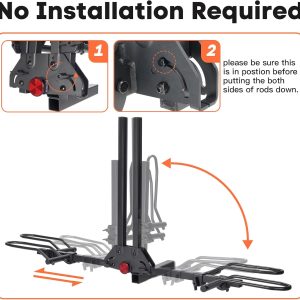 Cyberrack E2 Hitch Ebike Rack with Ramp, 200 Lbs Capacity(Cyberrack E2ï¼? Black/ 200Lbs Capacity + Ramp)