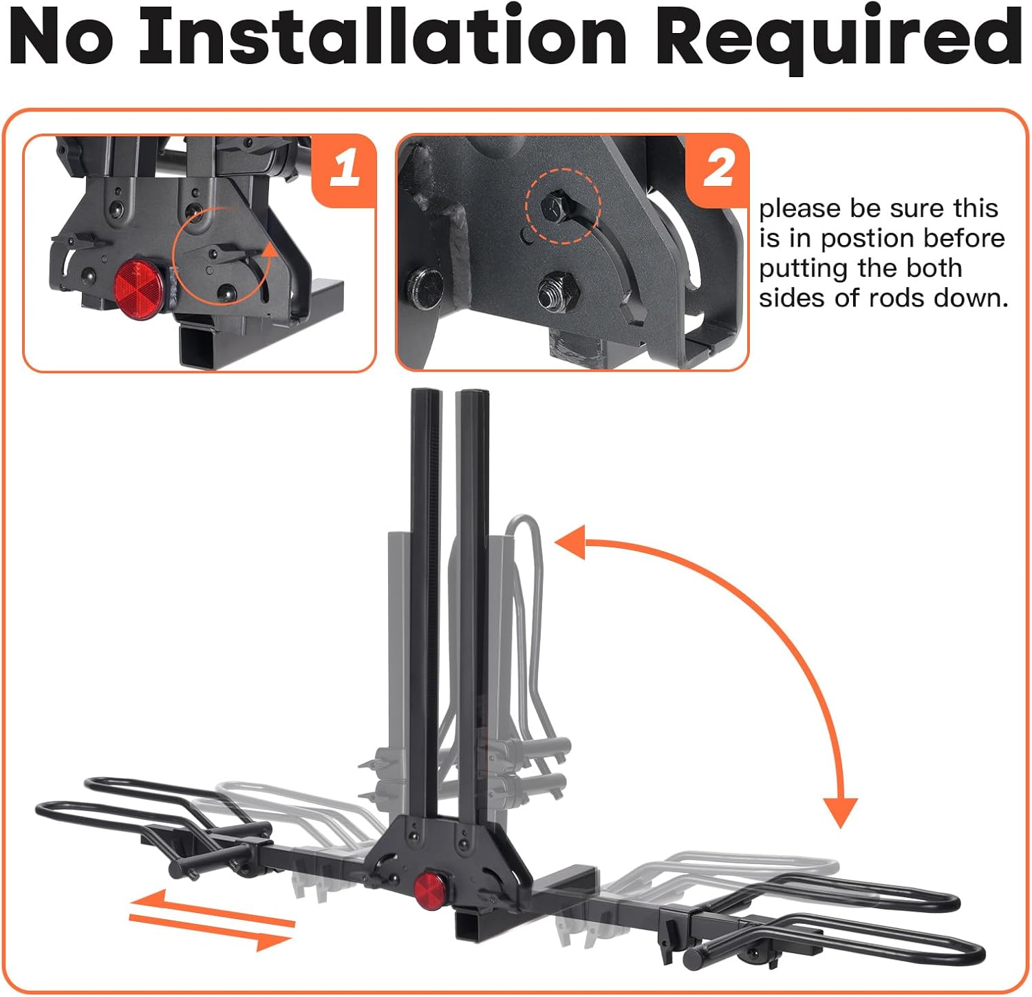 7a8eb80eec1129bd3d7a17c72ae7a63861846eb43f10a9cc9deb94653ff9c594 Cyberrack E2 Hitch Ebike Rack with Ramp, 200 Lbs Capacity(Cyberrack E2ï¼? Black/ 200Lbs Capacity + Ramp)