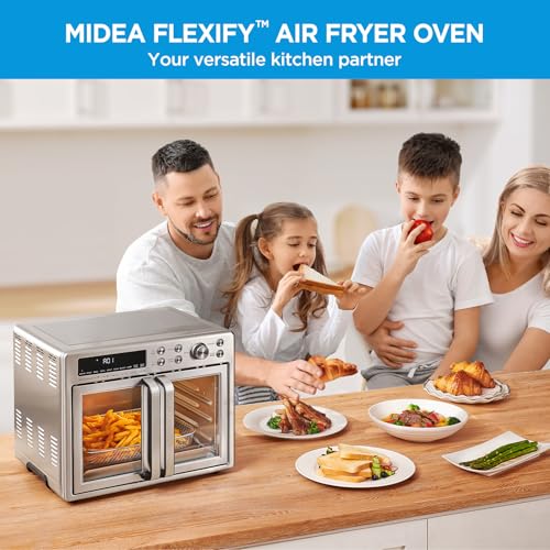 7aaf5dc048e4f1c57abc2112d6cfd16629cf14fcdb31ce0b74c1efc886d98b43 Midea Flexify French Door Toaster Oven Air Fryer Combo, 26.4 QT, Extra Large Air Fryer Countertop Oven 10 in 1 Combo, 25% Faster Cooking and 90% Less Oil, Stainless Steel : Home Kitchen