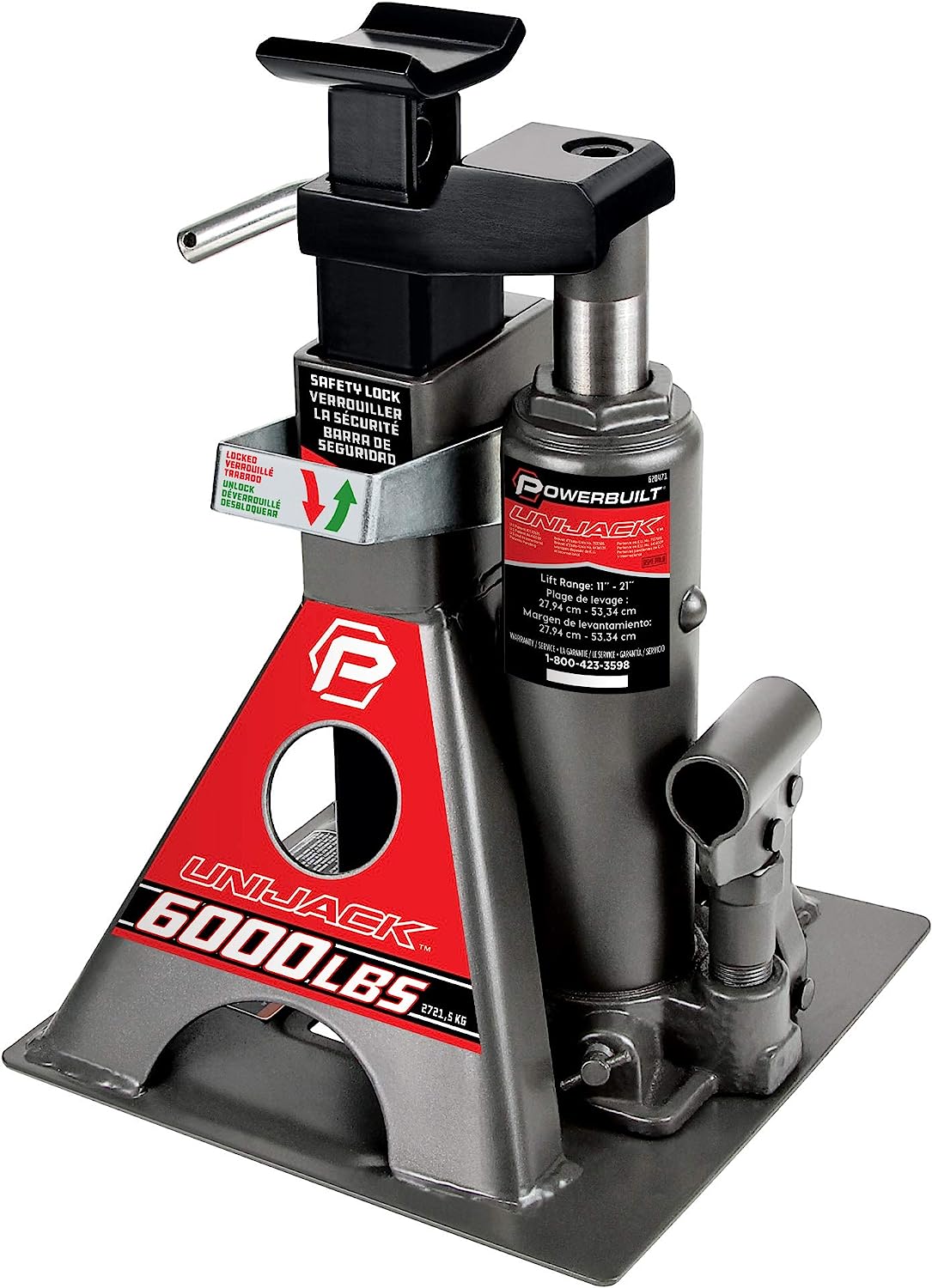 7abd262c2e1cc32e92dfad111e9ad7223c1d0ba393cbff441c45817d0724d43b Powerbuilt 3 Ton, Bottle Jack and Jack Stands in One, 6000 Pound Capacity