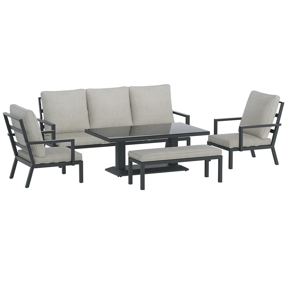 7ad485ac4b1435f572bd89aabbba918f77a39be7d5034bdc700cf76c0b1260d0 Gardeon 5-Piece Outdoor Furniture Setting Table Chair Set Aluminium Sofa 7-Seater
