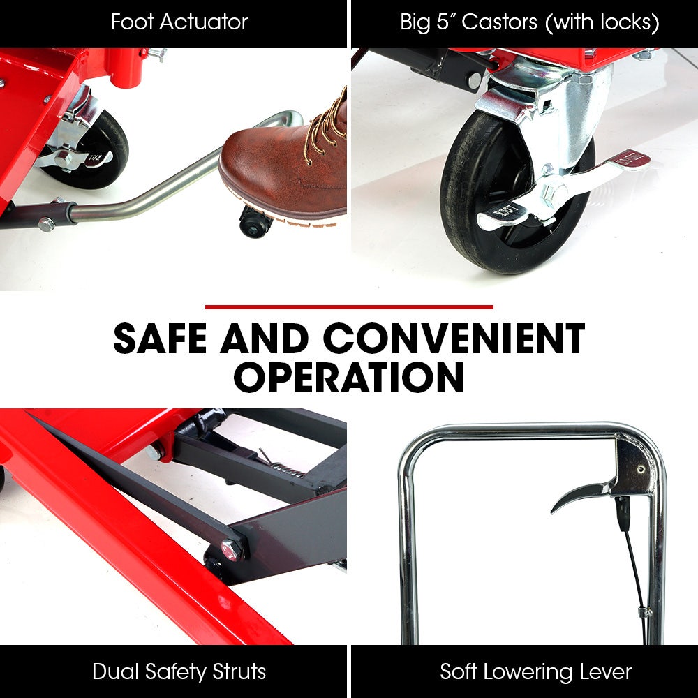 7b79006d112806c8f881470f10e061c8055c431eb0c9c626f1368eeb6efec9a0 T-REX 300KG Hydraulic High Lift Double Scissor Trolley, 1.3M Max Platform Hgt, Heavy-Duty, for Material Handling(Default Title)
