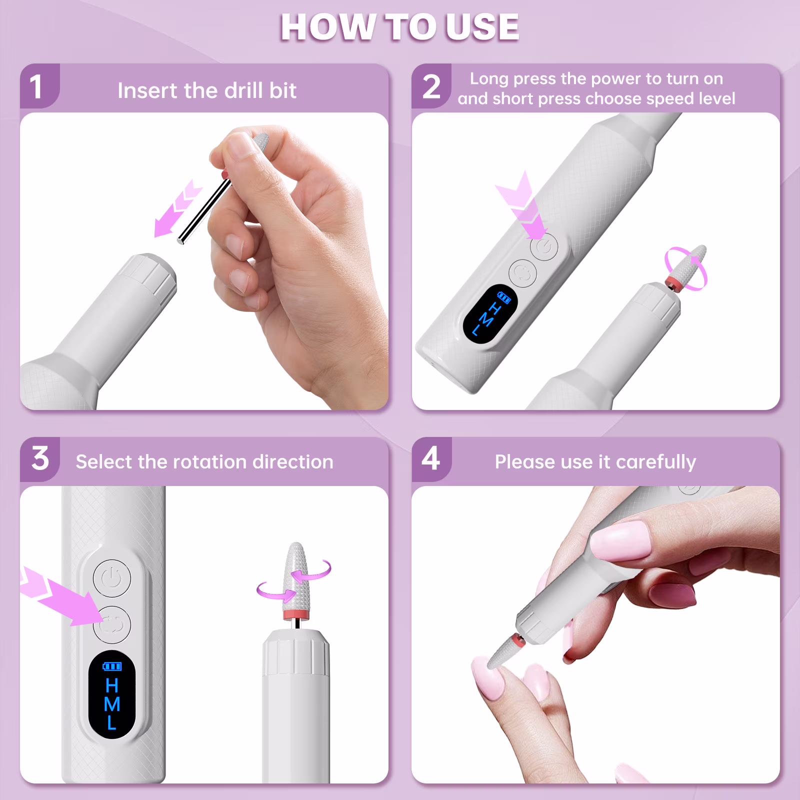 7bcb26fe82f217a99f1598842bc031e8481fac707d4abfac70502d72ee5f5144 CshidWorld Electric Nail Drill, Cordless Nail File Kit, Portable Manicure Pedicure Tool with 12 Drill Bits & Wireless Charging Base for Acrylic Gel Nails Polishing Removal