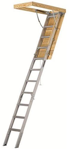 7bf12c1578a3b6fede4016d3d71655785705008e105e3d254354097bdc899292 25-1/2 by 54-Inch Elite, 7'8¡ä¡ä-10-Foot Ceiling Height, 375-Pound Capacity, Type IAA, AA2510, Aluminum Ladder, attic, x Rough Opening, Silver