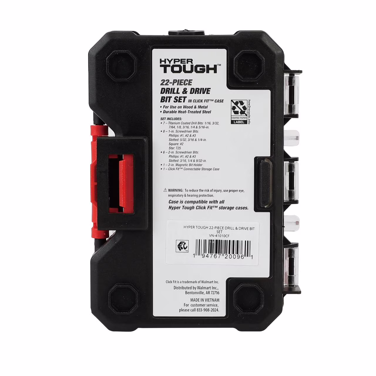 7c923d95c881fb67b6632c8f4a99c8fa44592b27ea32ea183c4f034c89997a01 Hyper Tough 22-Piece Drill & Drive Set in Click Fit™ Case