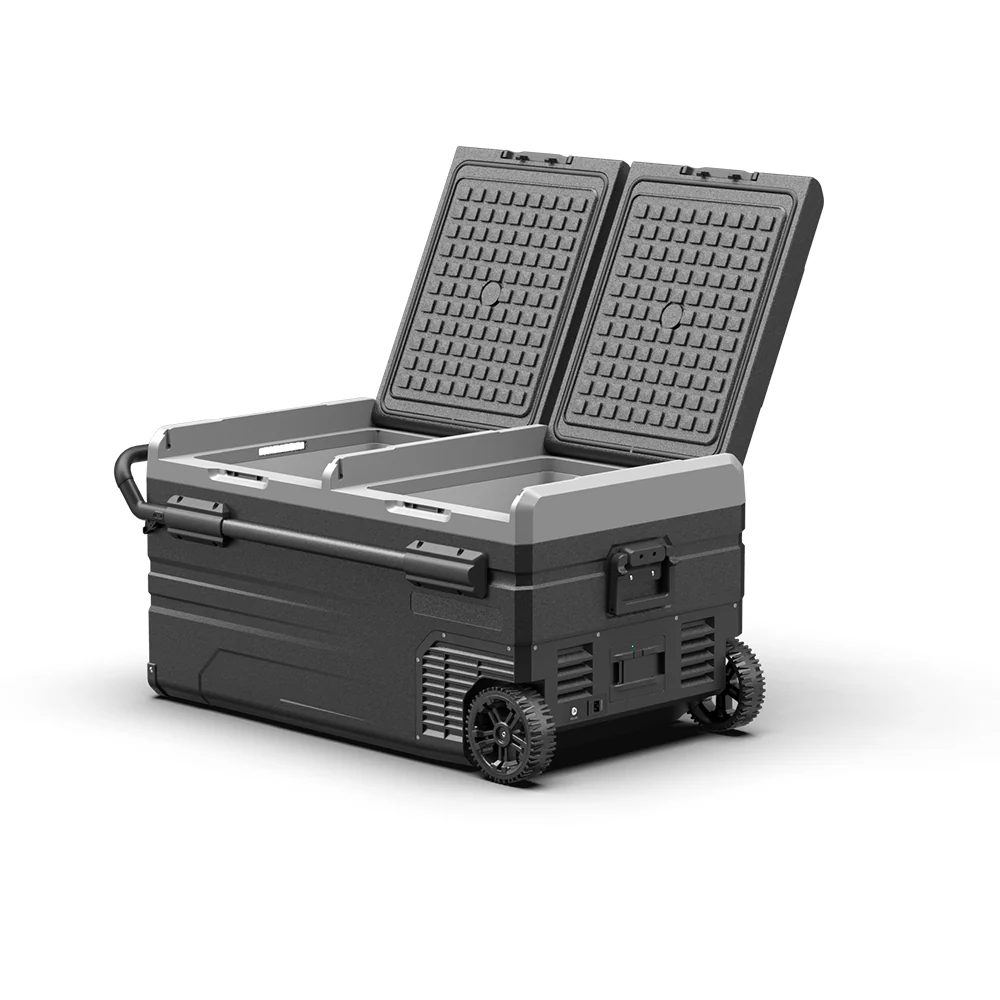 7ce7f0c2161c9e38590ef55e88ebac844bbcb8704cba0ba1fa9a52d83996dff0 75L/95L Portable Refrigerator Dual Zone With LG Compressor Detechable Battery(TWW75 (without battery))