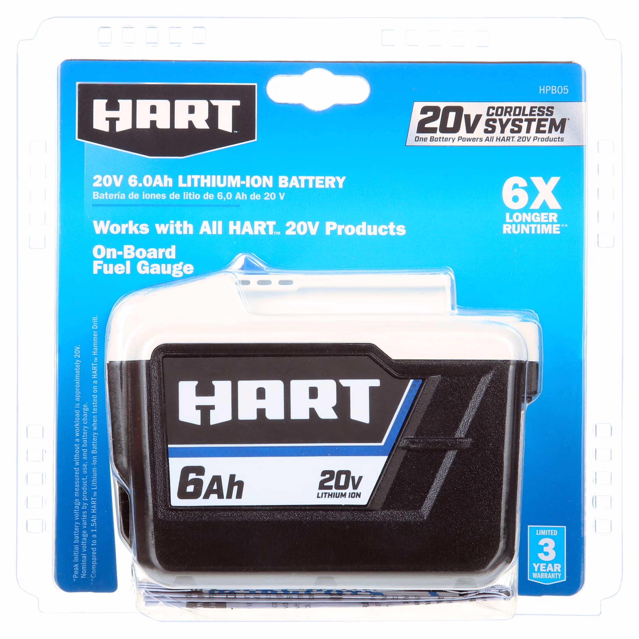 HART 20 Volts 6.0Ah Lithium-Ion Battery (Charger Not Included)