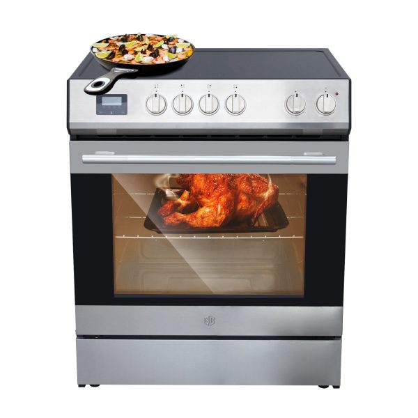 7d7cec911e76a09981001a5580e0ab04496480bc42ec9ac44d8b891142afcb77 Front Control Electric Range Oven with 5 Cooktop Elements with 6 Cooking Power Options, Freestanding Oven, 5.0 cu. ft. Capacity Stainless Steel