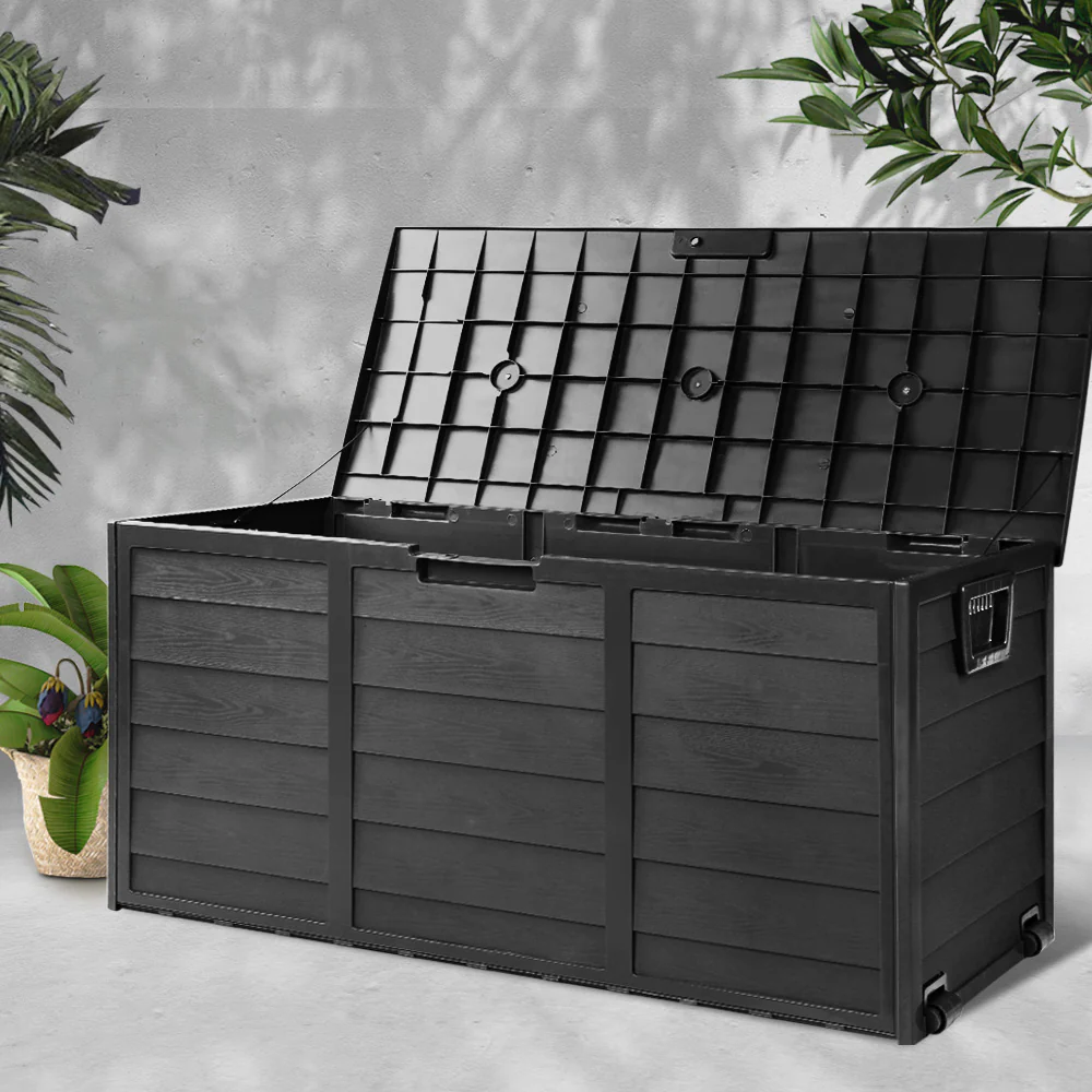 7d8a0095d1cda61aadd3e4c5a68e4ce6bd560c90f70e2fc585750902212995cd Weather-Resistant 290L Storage Box with Wheels - Gardeon
