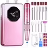 Saviland Electric Nail Drill - 20000 RPM Corded Electric Nail File Kit with 6 Bits & 51 Sanding Bands, Gold