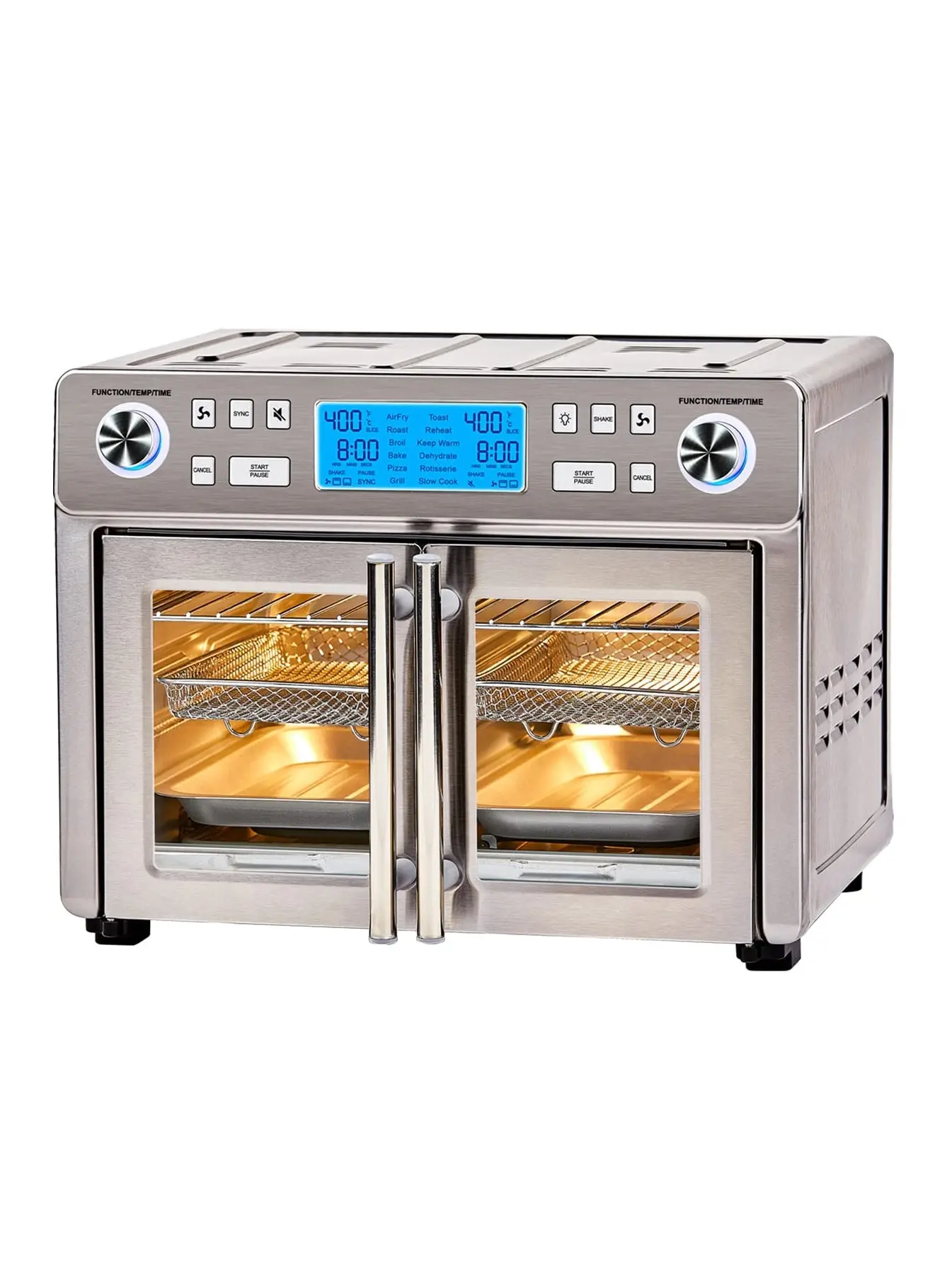 7ec1b06ca7fff9c190b6d2cc9aacb674d48dc893cdeb554ce16498f9037604da 2025 Emeril Lagasse Dual Zone 360 Air Fryer Oven Combo with French Door, 25 QT Extra Large Family Size Meals to Cook Two Foods in Two Different Ways at The Same Time, Up to 60% Faster from Frozen to Finish
